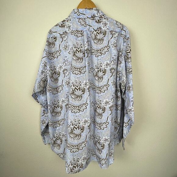 Cremieux Classics Men’s XXL Shirt – Light Blue Brown Paisley 100% Cotton - Picture 4 of 7
